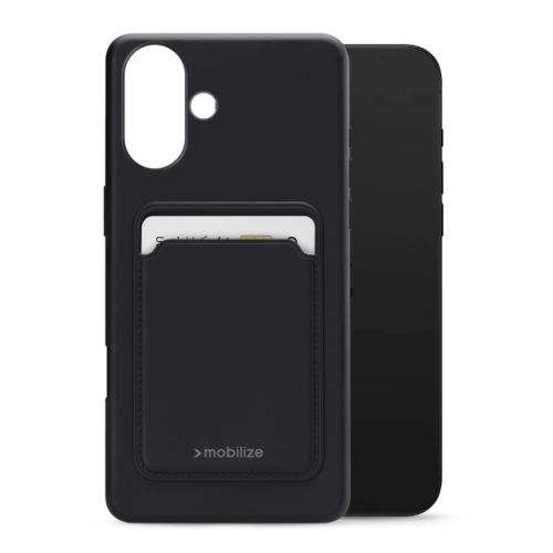 Mobilize Rubber Gelly Card Case Apple iPhone 16 Pro Max Matt Black
