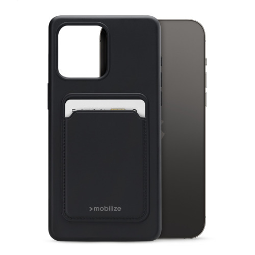 Mobilize Rubber Gelly Card Case Apple iPhone 15 Pro Max Matt Black