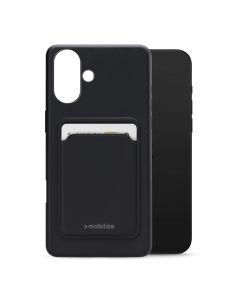 Mobilize Rubber Gelly Card Case Apple iPhone 16 Pro Max Matt Black