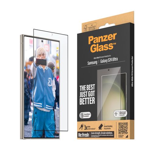 Screen protector for Samsung Galaxy S24 Ultra | Ultra-Wide Fit w. EasyAligner