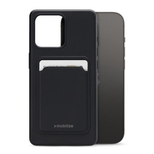 Mobilize Rubber Gelly Card Case Apple iPhone 15 Pro Matt Black