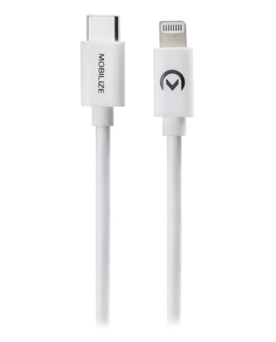 Mobilize Fast Charge/Sync Cable USB-C to MFi Lightning 60W 1m. White
